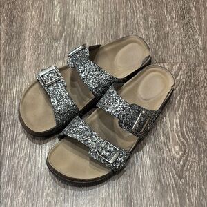 Madden Girl - Sparkly Silver Buckle Sandals